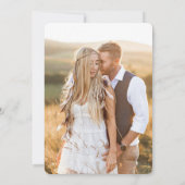 Foto Witte Moderne Trouwkaart Save the Date (Achterkant)