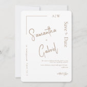 Foto Witte Moderne Trouwkaart Save the Date (Voorkant)
