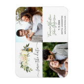 Foto witte pony's Rustic Lantern sparen de datum Magneet (Verticaal)