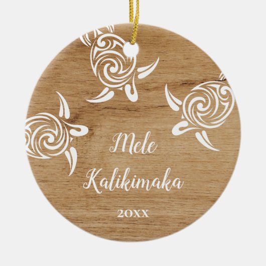 FOTO Witte schildpadden | Mele Kalikimaka Keramisch Ornament (Voorkant)
