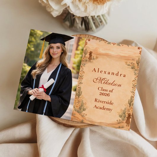 Foto Woestijn Wilde Bloem Westerse Afstuderen Aankondiging