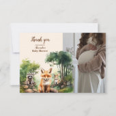Foto Woodland Animals Baby shower Bedankkaart (Voorkant)