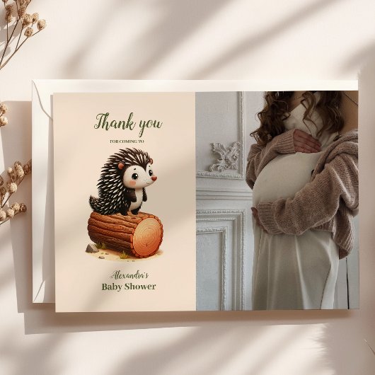 Foto Woodland Animals Baby shower Dank u kaart