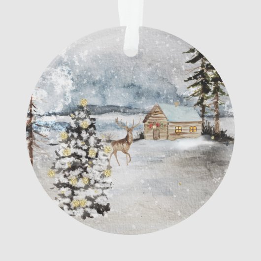 Foto: Woodland Waterverf  Ornament (achterkant)