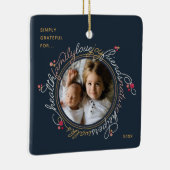 Foto Word Gratitude Wreated Custom Ornament (Rechts)