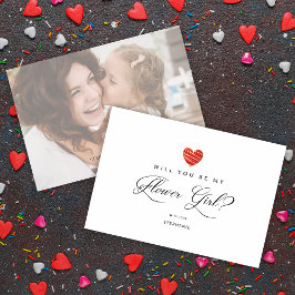 Foto Word jij mijn bloemenmeisje Rode Hart