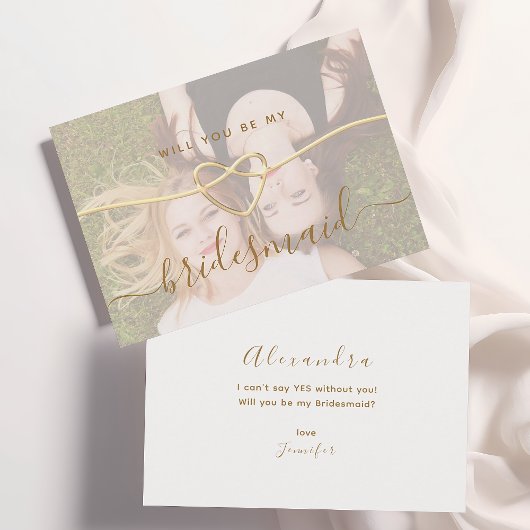 Foto wordt u mijn bruidsmeisje voorstel Kaart