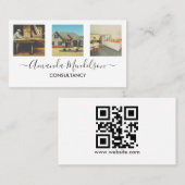 Foto x3-tekst en QR-code of logo Visitekaartje (Voorkant / Achterkant)