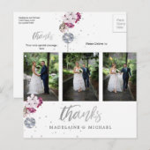 Foto: x 3 Elegant Wedding Silver Disco Bedankt Briefkaart