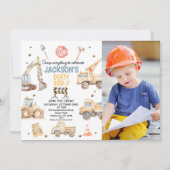 Foto Yellow Boys Construction Dirty 3rdy Verjaarda Kaart (Voorkant)