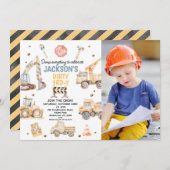 Foto Yellow Boys Construction Dirty 3rdy Verjaarda Kaart (Voorkant / Achterkant)