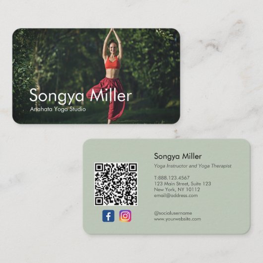Foto Yoga Docent Personal Trainer Therapeut Visitekaartje (Voorkant / Achterkant)