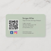 Foto Yoga Docent Personal Trainer Therapeut Visitekaartje (Achterkant)