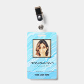 Foto Zakelijk Badge Blauwe Achtergrond (Voorzijde met clip)