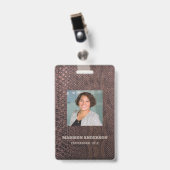 Foto Zakelijk Bruin Slangenleer ID Badge (Voorzijde met clip)