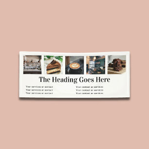 Foto Zakelijk Vintage Serif Minimalistisch Wit Spandoek