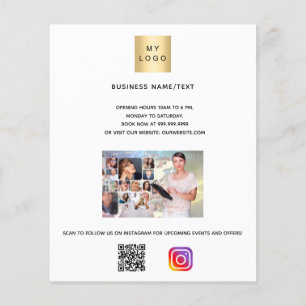 Foto zakelijke logo, qr-code instagram tekst flyer