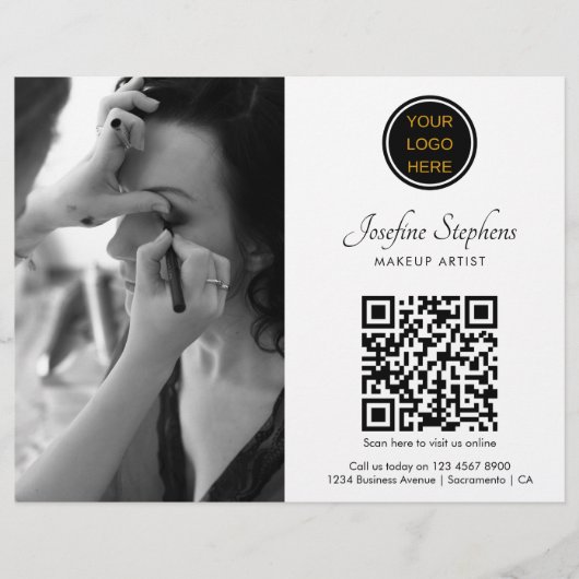 Foto Zakelijke Logo QR Code Make-up Artiest Flyer (Voorkant)