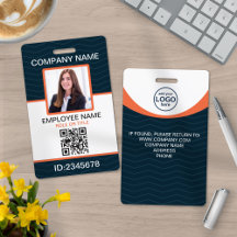 Foto Zakelijke Medewerker QR Code Blauw Oranje