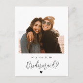 foto zal je mijn bruidsmeisje kaart zijn (Voorkant)