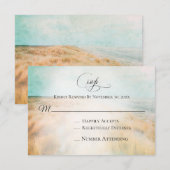 *~* Foto Zand Duin Strand Grass Zee Wedding RSVP (Voorkant / Achterkant)