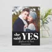 Foto Ze zei Ja Verloving Aankondiging (Staand voorkant)