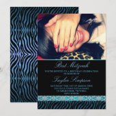 Foto Zebra Print Bat Mitswa Verjaardag uitnodiging (Voorkant / Achterkant)