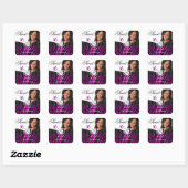 Foto Zebra roze Silver Sweet 16 Zestien verjaardag Vierkante Sticker (Vel)