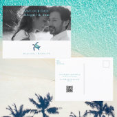 Foto Zee Turtle Beach Bruiloft Save the Date Briefkaart