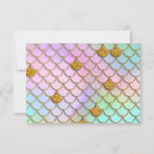 Foto Zeemeermin 1e Verjaardagsfeestje ONEder Het Z Bedankkaart (Achterkant)