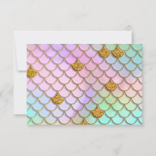 Foto Zeemeermin 1e Verjaardagsfeestje ONEder Het Z Bedankkaart (Achterkant)