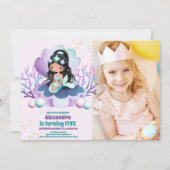 Foto Zeemeermin Magische Verjaardagsfeest Kaart (Voorkant)
