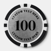 Foto Zilver 100 Genummerd Poker Chips (Voorkant)
