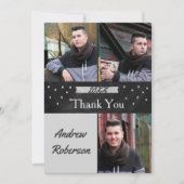 Foto Zilver Afstuderen Dank u kaart (Voorkant)