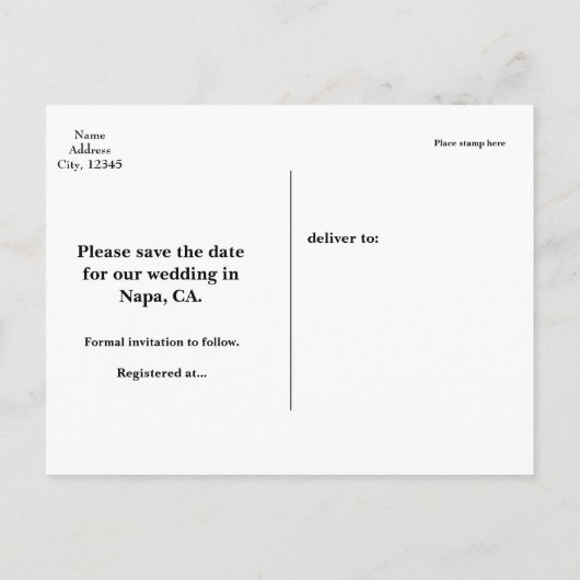 FOTO Zilver GLITTER hart SAVE THE DATE Briefkaart (Achterkant)