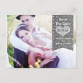 FOTO Zilver GLITTER hart SAVE THE DATE Briefkaart (Voorkant)