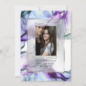 Foto Zilver Lijst Abstract Pruim Blauwgroen Strome Kaart (Voorkant)