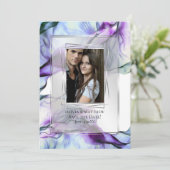 Foto Zilver Lijst Abstract Pruim Blauwgroen Strome Kaart (Staand voorkant)