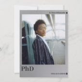 Foto Zilver PhD-graad Graduation Party Kaart (Voorkant)
