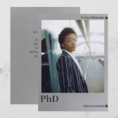 Foto Zilver PhD-graad Graduation Party Kaart (Voorkant / Achterkant)