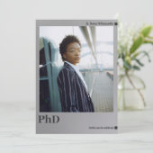 Foto Zilver PhD-graad Graduation Party Kaart (Staand voorkant)