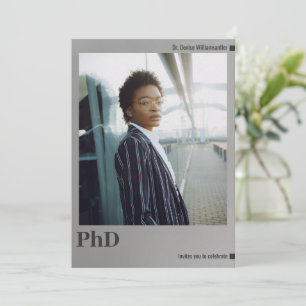 Foto Zilver PhD-graad Graduation Party Kaart