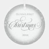 Foto Zilver Wit Metalen Ornament (Achterkant)