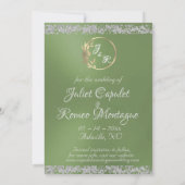 Foto, Zilveren Harten & Glitter - Sage Save The Date (Achterkant)