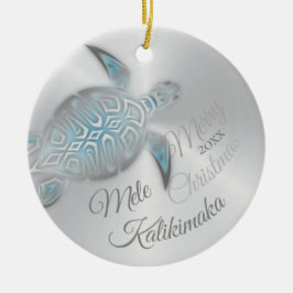 FOTO Zilveren Schildpad | Mele Kalikimaka | Keramisch Ornament