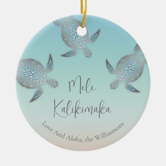 FOTO Zilveren schildpadden | Mele Kalikimaka Keramisch Ornament (Voorkant)