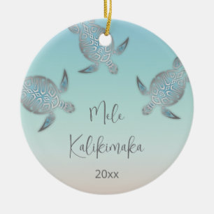 FOTO Zilveren schildpadden   Mele Kalikimaka Keramisch Ornament