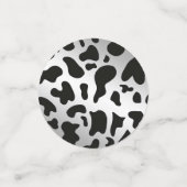 Foto & Zilveren Zwarte Koe Vlekken met Hoefijzer Confetti