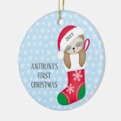 Foto Zoete Luiaard Baby's Eerste Kerst Ornament (Links)