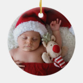 Foto Zoete Luiaard Baby's Eerste Kerst Ornament (Achterkant)